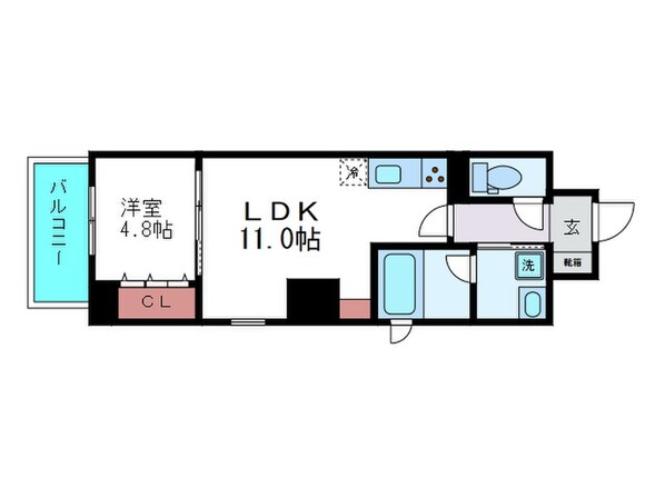 ミラノ堺筋の物件間取画像